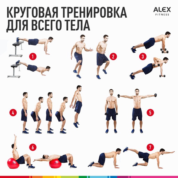 Эта круговая тренировка является высокоинтенсивной и воздействует на мышцы всего тела. Главная особенность - каждое упражнение нужно выполнять очень быстро, в идеале - за 20 секунд нужно сделать максимальное количество повторов! Сама тренировка включает 4 круга, каждый круг по 3 раза с перерывом на 30 секунд.