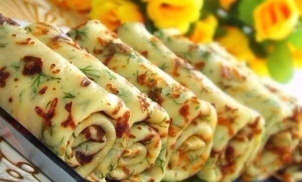 СЫРНЫЕ БЛИНЫ С ЗЕЛЕНЬЮ 