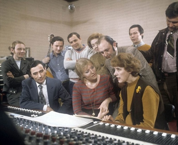 Анна Герман (в центре) в студии грамзаписи «Мелодия». 1975 год.