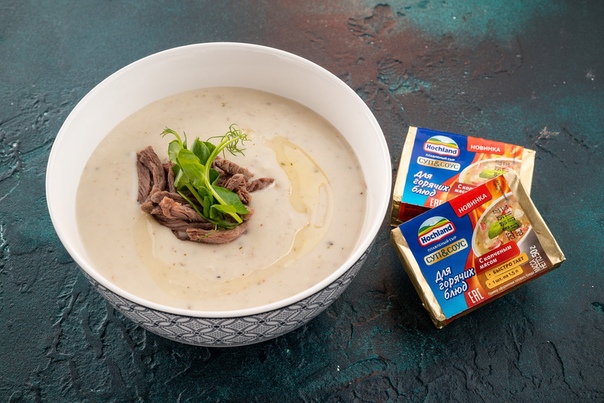 Мясной суп с плавленым сыром 