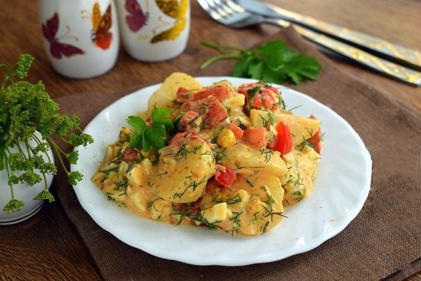 Пряный картофельный салат с укропом