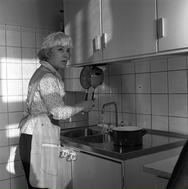 Надежда Румянцева на кухне, г. Москва. 1960-е г.